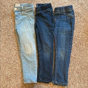 4T Girls Denim Jeans Bundle - Light Blue, Dark Blue, and Navy